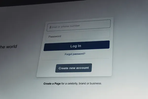 Page de connexion web illustrant les risques de phishing et sécurité des accès en entreprise